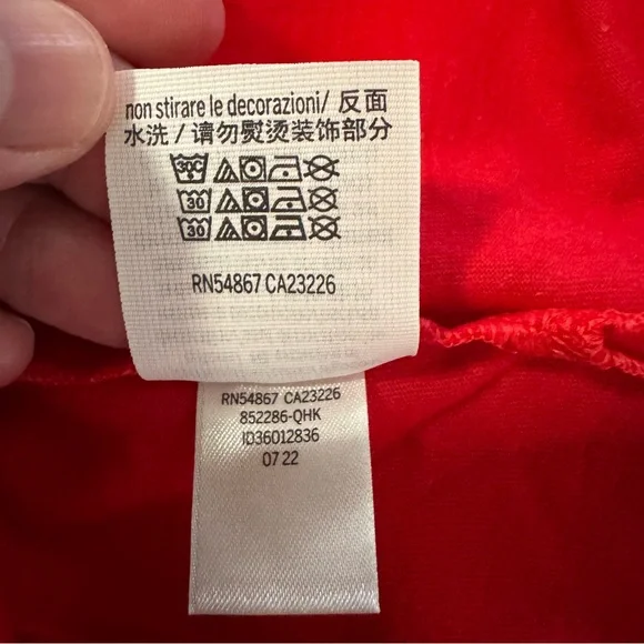 Victoria's Secret PINK Red White Short Sleeve Campus Ringer Tee Shirt Size Large - Picture 7 of 9